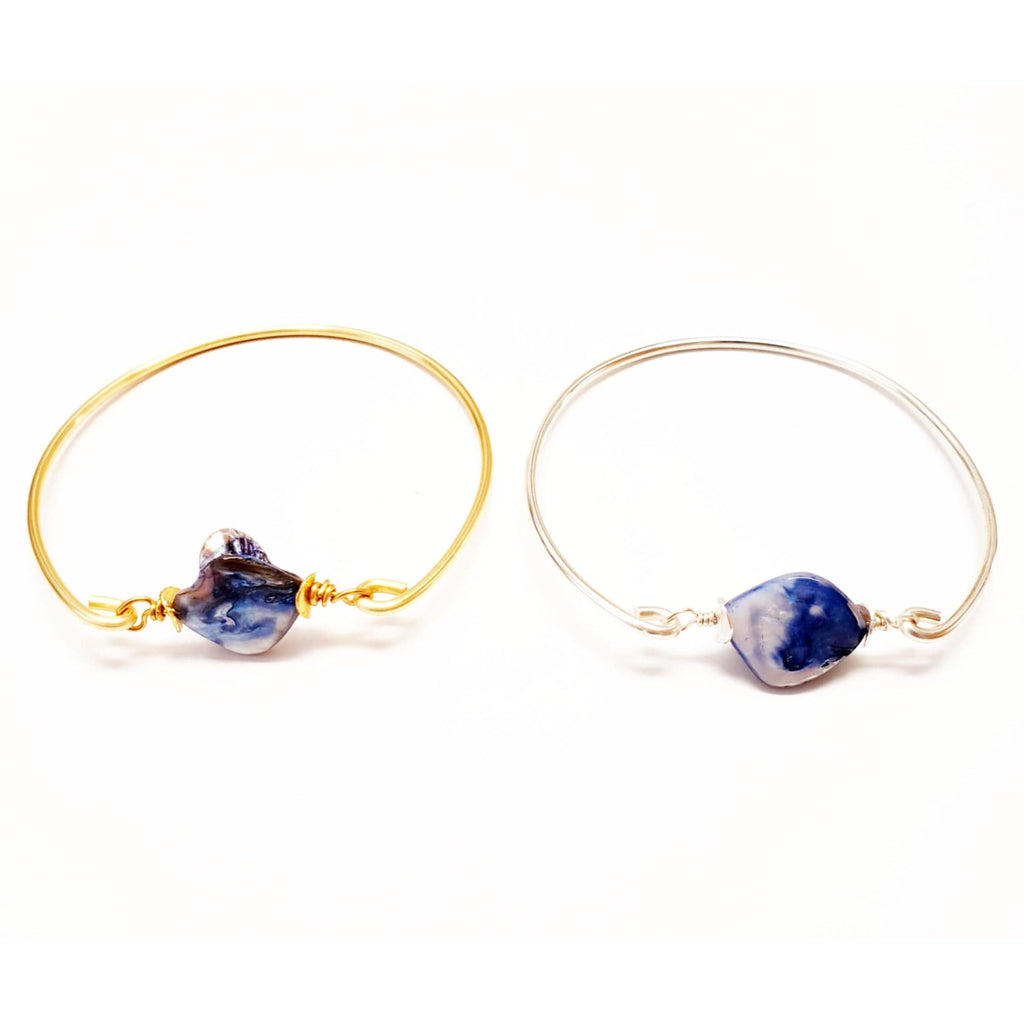 MINU Jewels Bracelet Women's Blue Pearl Bangle | MINU