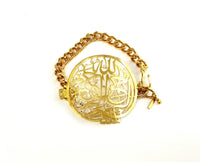 MINU Jewels Bracelets Gold Plate Chain MINU Jewels Arabic Kalam Plate Bracelet - Gold Plated with Arabic Calligraphy Design