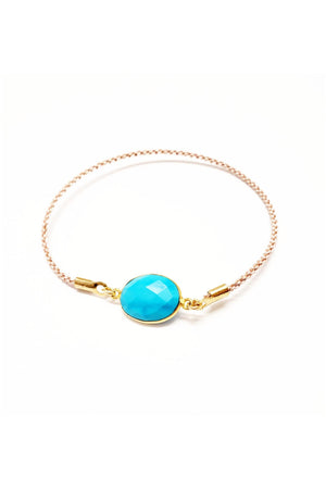 MINU Jewels Bracelets MINU Jewels Adara 2.5" Slide On Bracelets in Rose Gold and Turquoise or Pink Jade