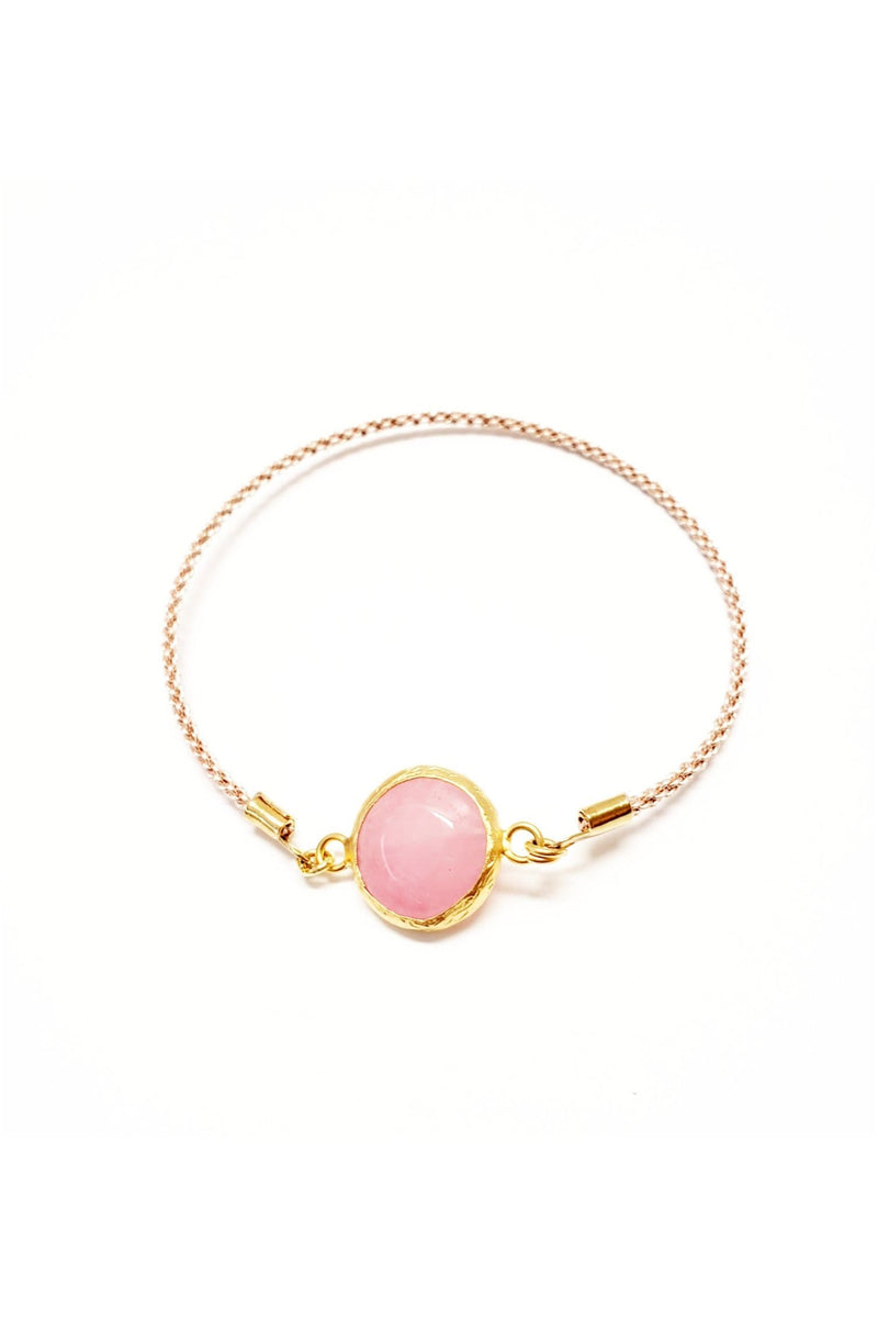 MINU Jewels Bracelets MINU Jewels Adara 2.5" Slide On Bracelets in Rose Gold and Turquoise or Pink Jade