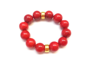 MINU Jewels Bracelets Red Coral Rana Stretch Bracelets