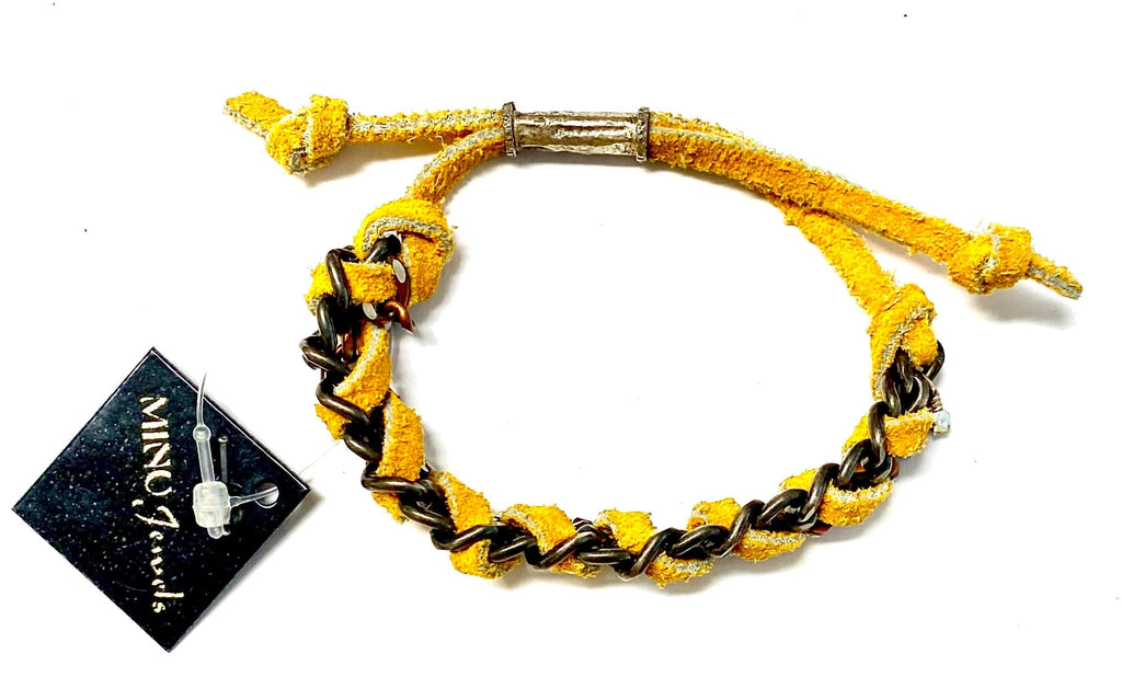 MINU Jewels Bracelets yellow chain Women's Curb Chain & Suede Bracelet in Yellow or Orange  | MINU