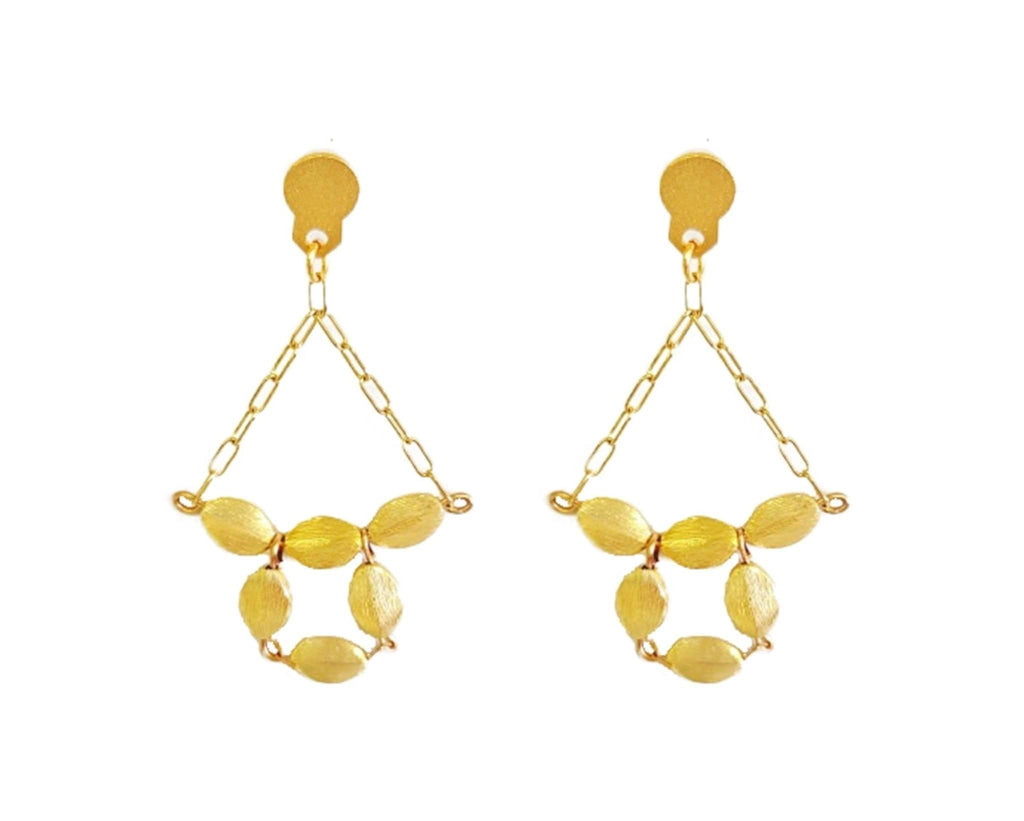MINU Jewels Earrings 2" Hatchepsut 18Kt Gold Plated Chandelier Earrings | MINU
