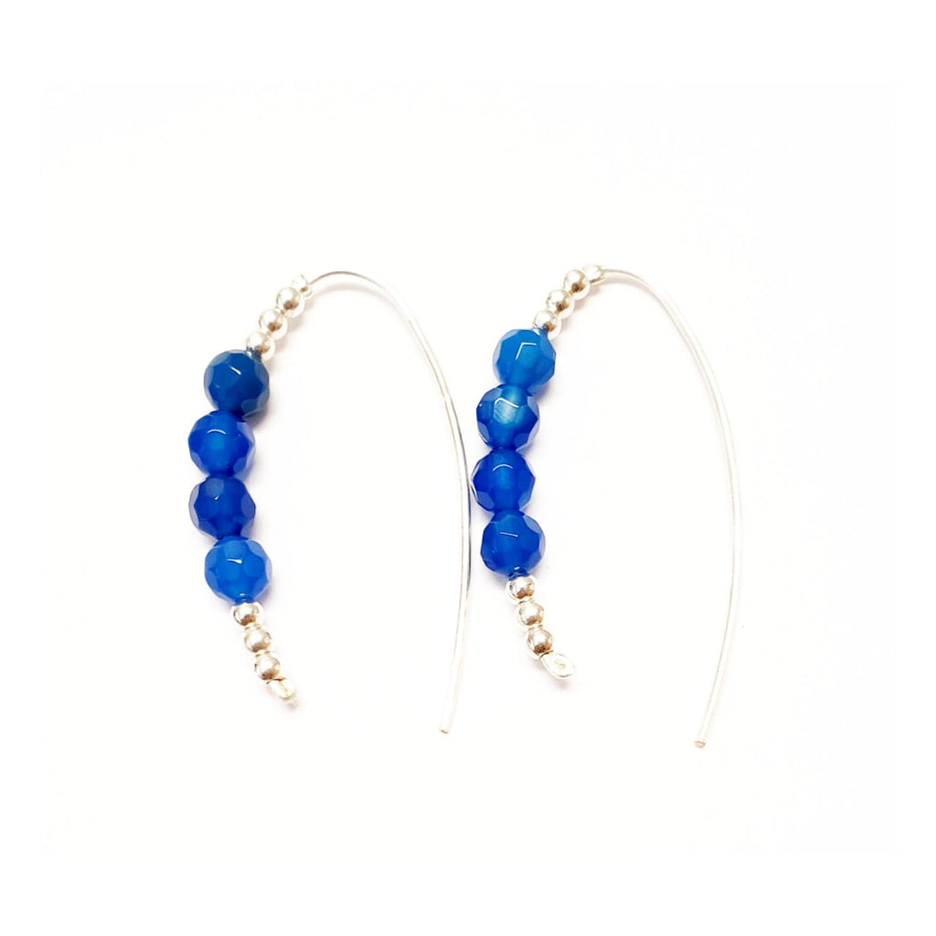 MINU Jewels Earrings Blue  Agate 1 Women's Blue Agate Slider Hoops - Style Options | MINU