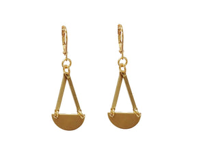 MINU Jewels Earrings Default Title / OS MINU Jewels Chanda 2" Chandeliers with Gold-Plated Brass Triangle Semi Circles