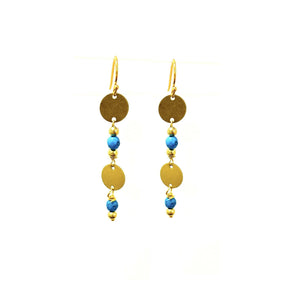 MINU Jewels Earrings Fairuz 2" Earrings in Gold with Turquoise | MINU