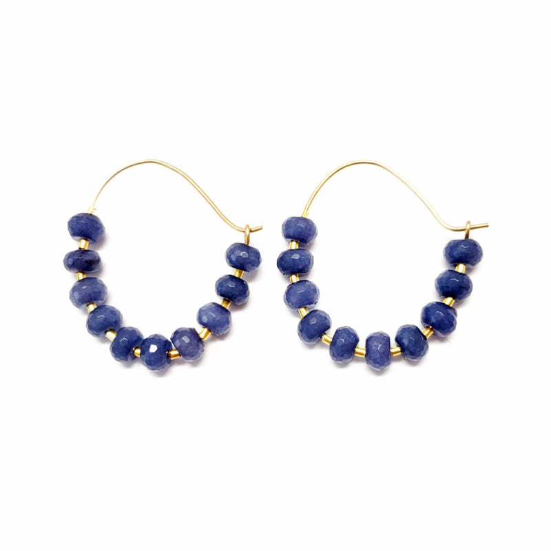 MINU Jewels Earrings Gold Blue Hoops