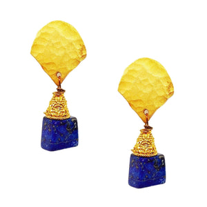 MINU Jewels Earrings Lapis Fan Gemstone Drop Earrings