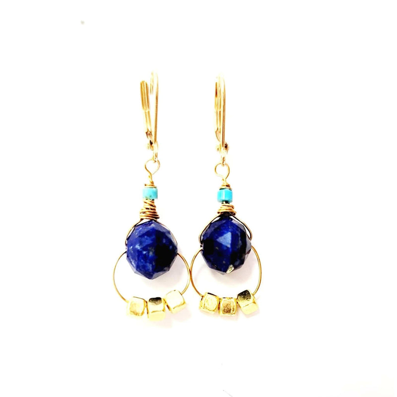 MINU Jewels Earrings Lapis Lela 1.5" Subtle Statement Earrings in Lapis, Moonstone, or Turquoise | MINU