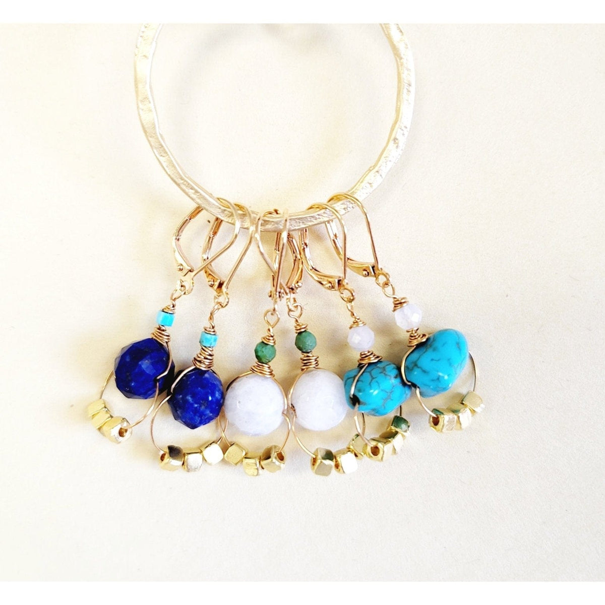 MINU Jewels Earrings Lela 1.5" Subtle Statement Earrings in Lapis, Moonstone, or Turquoise | MINU