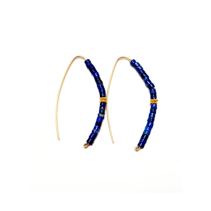 MINU Jewels Earrings Medium Slider Lapis Hoops - Size Options
