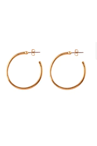 MINU Jewels Earrings MINU Jewels Baka Gold Plated over Brass 1.5" Hoop Earrings in Hammered Design