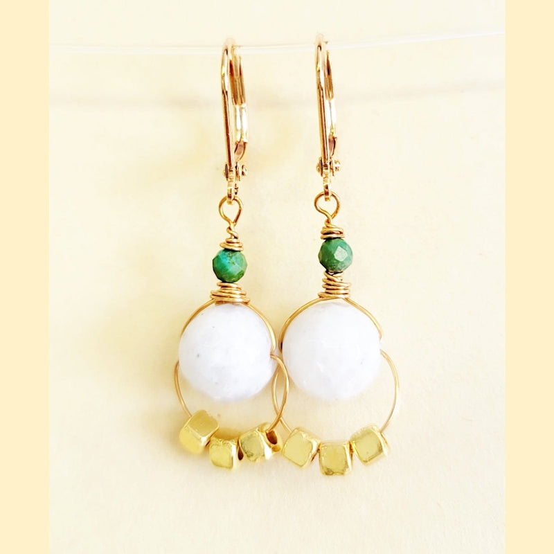 MINU Jewels Earrings Moonstone Lela 1.5" Subtle Statement Earrings in Lapis, Moonstone, or Turquoise | MINU