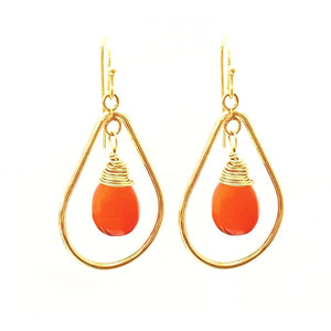 MINU Jewels Earrings Orange Carnelian Drop Earrings