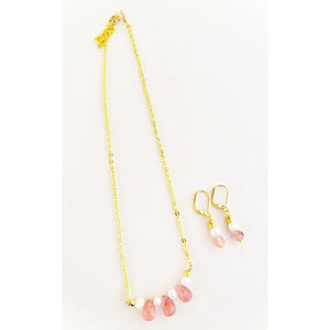 MINU Jewels Earrings Rose Quartz Gift Set