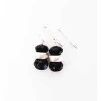 MINU Jewels Earrings Short Jela Black Agate, Onyz wit Silver Earrings in 1.5" or 2.25" Length | MINU