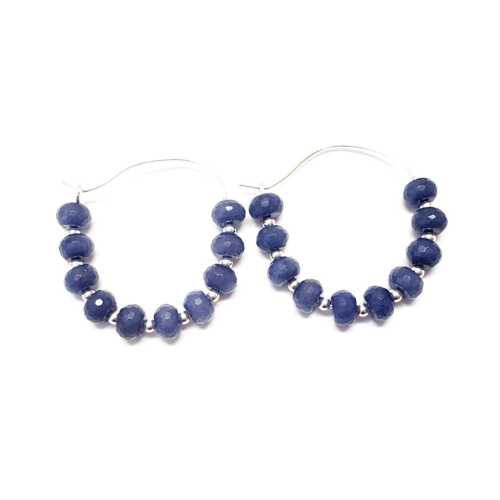 MINU Jewels Earrings Silver Blue Hoops