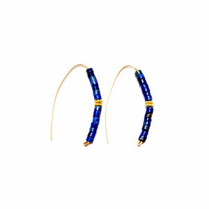 MINU Jewels Earrings Small Slider Lapis Hoops - Size Options