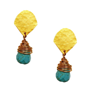 MINU Jewels Earrings Turquoise Fan Gemstone Drop Earrings