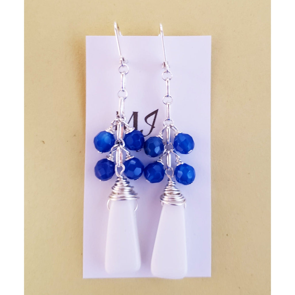 MINU Jewels Earrings Women's 2.25" Blue Shams Earrings | MINU