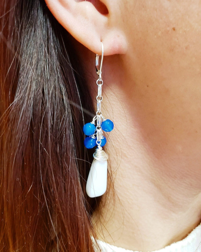 MINU Jewels Earrings Women's 2.25" Blue Shams Earrings | MINU