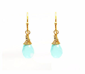 MINU Jewels Earrings Women's Blue Chalcedony Half Inch Lightweight Earrings | MINU