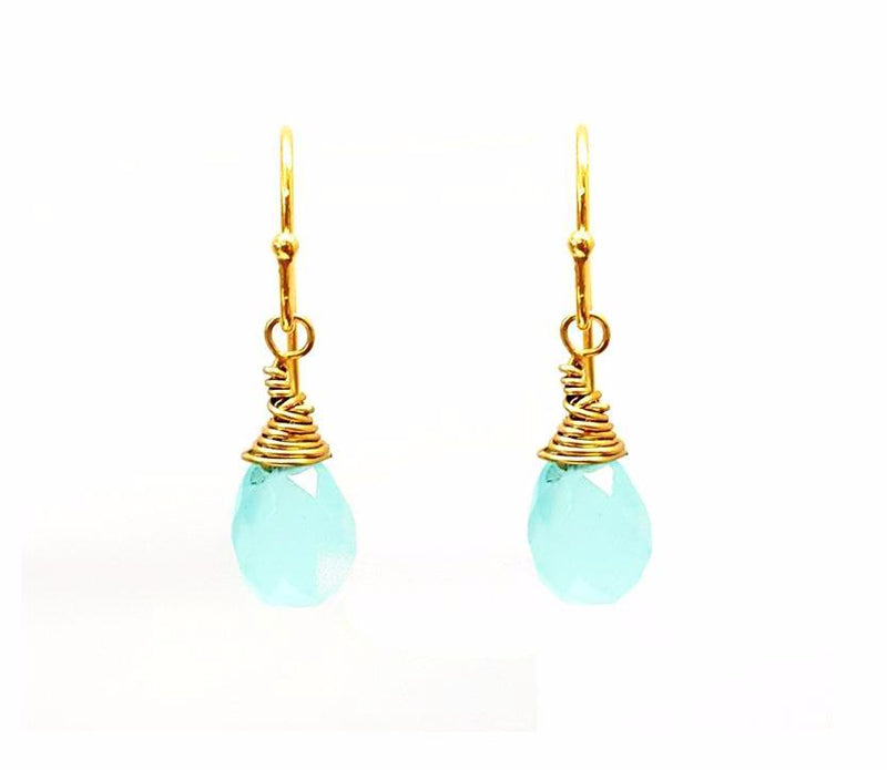 MINU Jewels Earrings Women's Blue Chalcedony Half Inch Lightweight Earrings | MINU