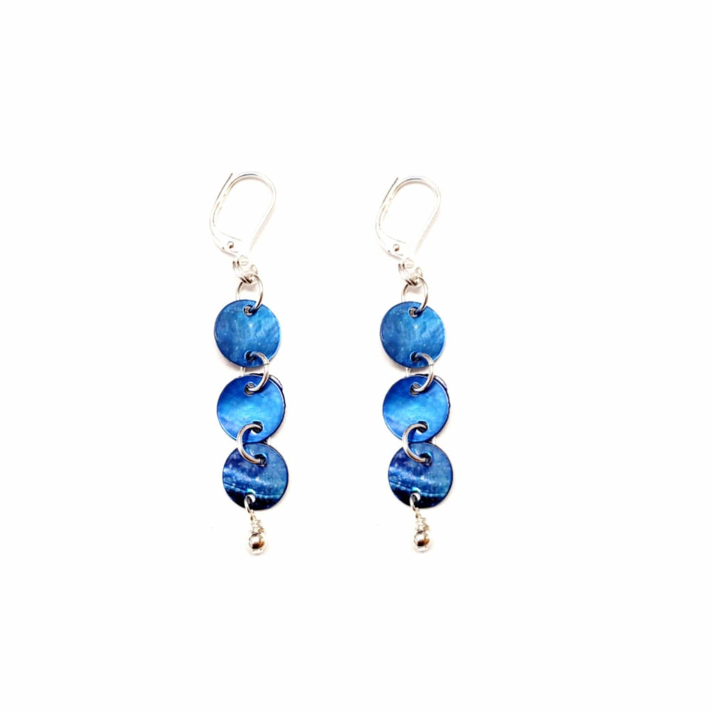 MINU Jewels Earrings Women's Blue Shell 1.5" Earrings | MINU