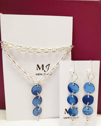 MINU Jewels Earrings Women's Blue Shell 1.5" Earrings | MINU