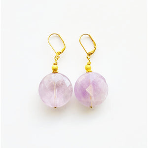 MINU Jewels Earrings Women's Lavie Round Amethyst & Gold Earrings | MINU