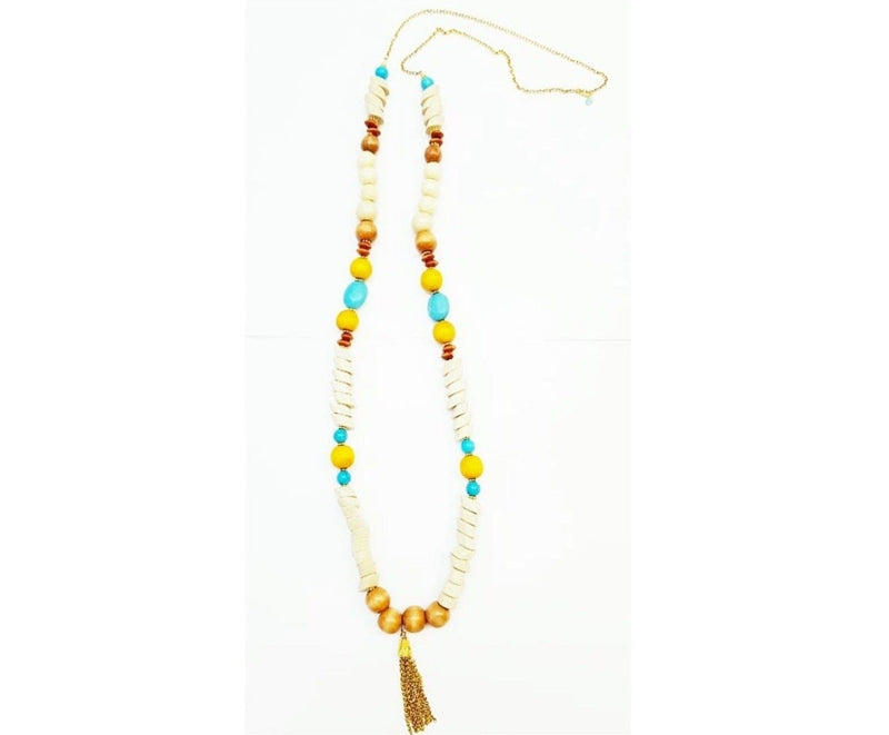 MINU Jewels Necklace Default Title / OS MINU Jewels Ann Necklace in Colored Wood with Gold Plated Accents