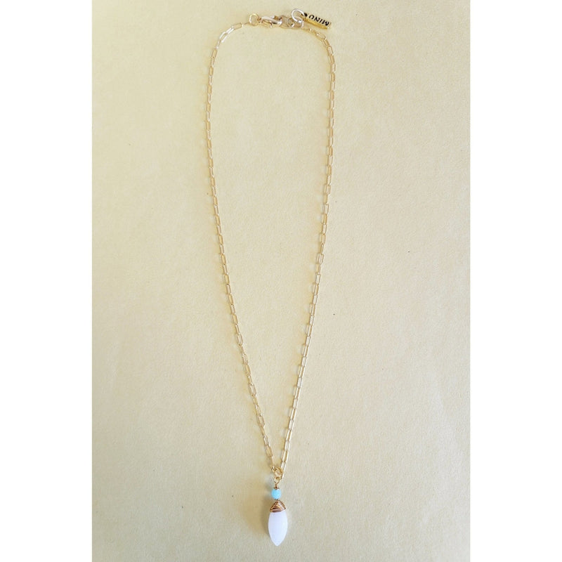 MINU Jewels Necklace Gold Faceted Moonstone & Amazonite 16" Necklace on Silver or Gold Chain | MINU