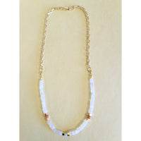MINU Jewels Necklace Gold Plated 16" Necklace with Faceted Moonstone Rondelles | MINU