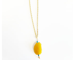 MINU Jewels Necklace Lamoona 32" Yellow Quartz and Turquoise Necklace | MINU