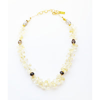 MINU Jewels Necklace Lemona 16-18" Statement Necklace in Citrine Drops & Smoky Quartz Stones | MINU