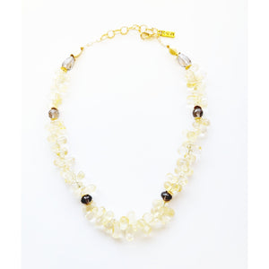 MINU Jewels Necklace Lemona 16-18" Statement Necklace in Citrine Drops & Smoky Quartz Stones | MINU