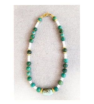 MINU Jewels Necklace Mona Necklace in Amazonite & Shells | MINU
