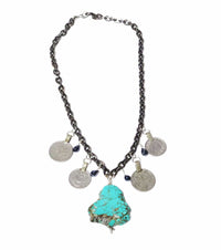 MINU Jewels Necklace Silver Turquoise Coins - Color Options