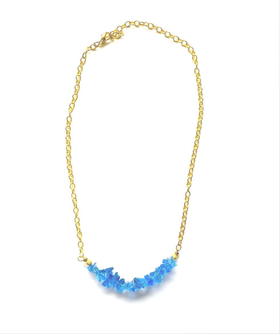 MINU Jewels Necklace Tana Necklace in Blue Iolite with Gold Accents | MINU