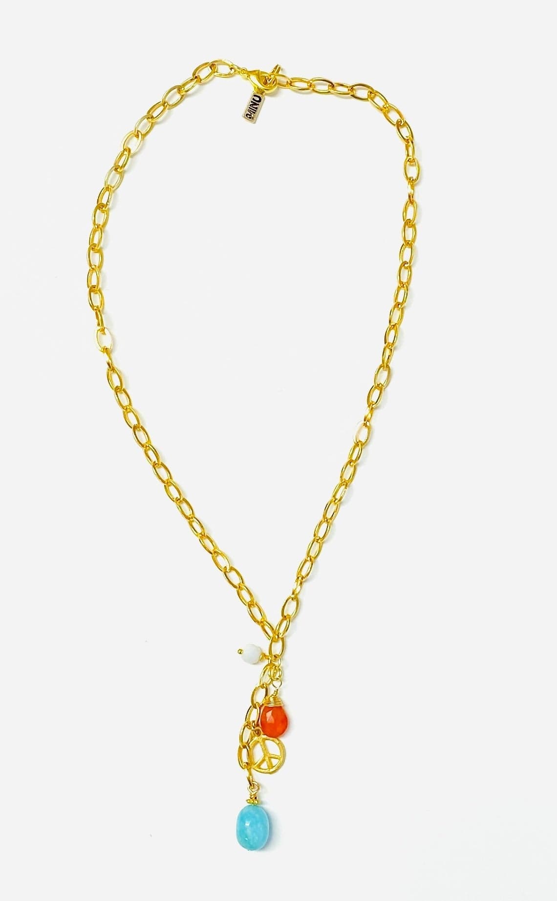 MINU Jewels Necklace Women's Shelta Necklace in Amazonite, Red Jade, & White Agate | MINU