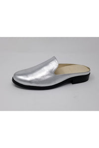 N.Y.L.A. SHOES 6 / SIL N.Y.L.A. Shoes Long Beach Women's Open Back Loafer in Black Gold, Silver, White, or Leopard