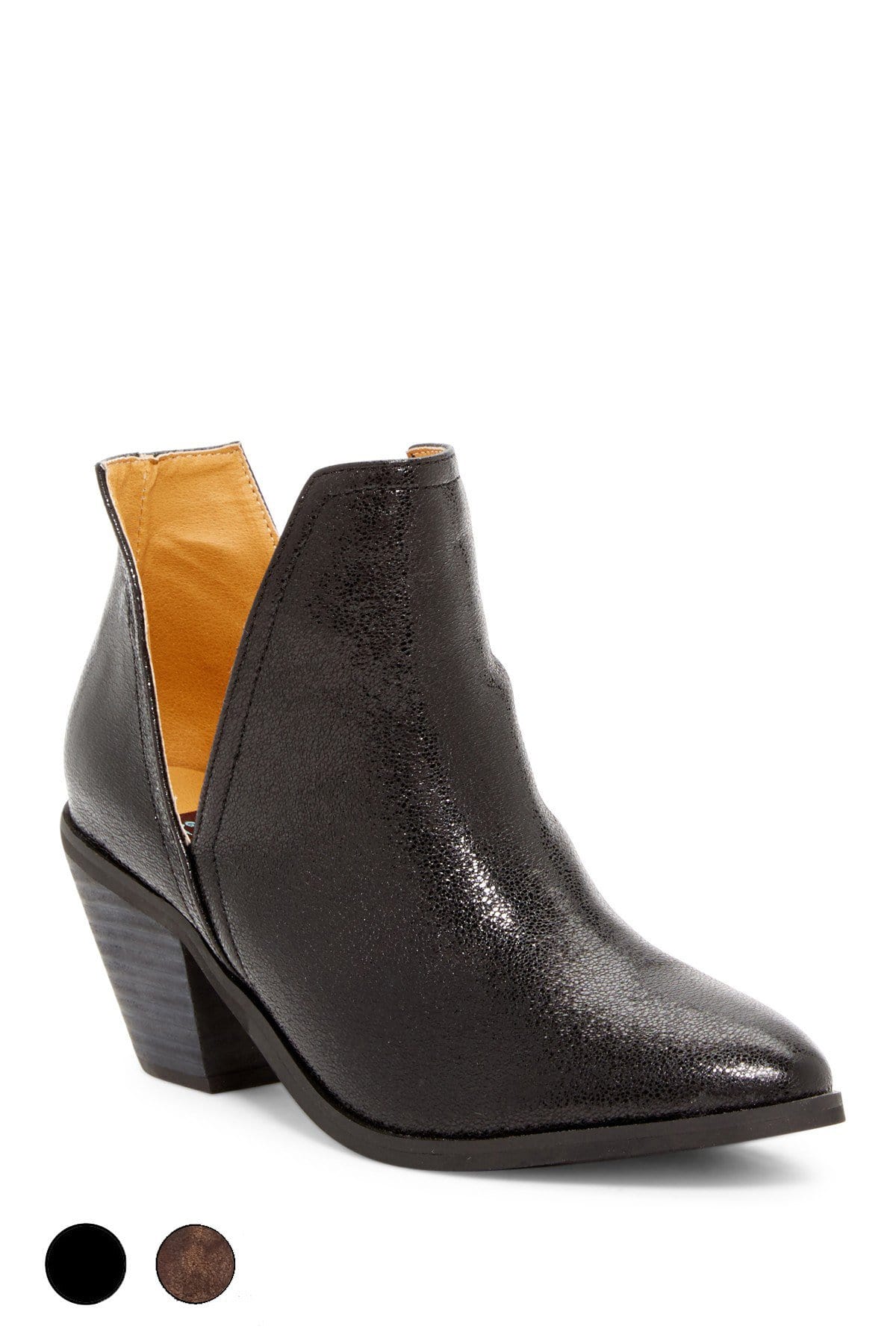 N.Y.L.A. SHOES BOOTIES 6 / BLK N.Y.L.A. Shoes IZZY Ankle Booties with 1.5" Heel in Black or Copper