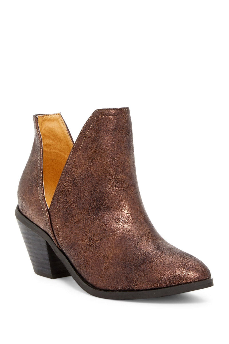 N.Y.L.A. SHOES BOOTIES 6 / COPPER N.Y.L.A. Shoes IZZY Ankle Booties with 1.5" Heel in Black or Copper
