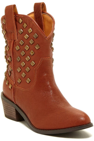 N.Y.L.A. SHOES BOOTIES 6 / TAN N.Y.L.A. Shoes Frankie Women's Western Studded Boots in Black or Tan