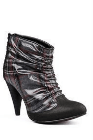 N.Y.L.A. SHOES BOOTIES N.Y.L.A. Shoes Brindal Women's Black Plaid Flannel Booties