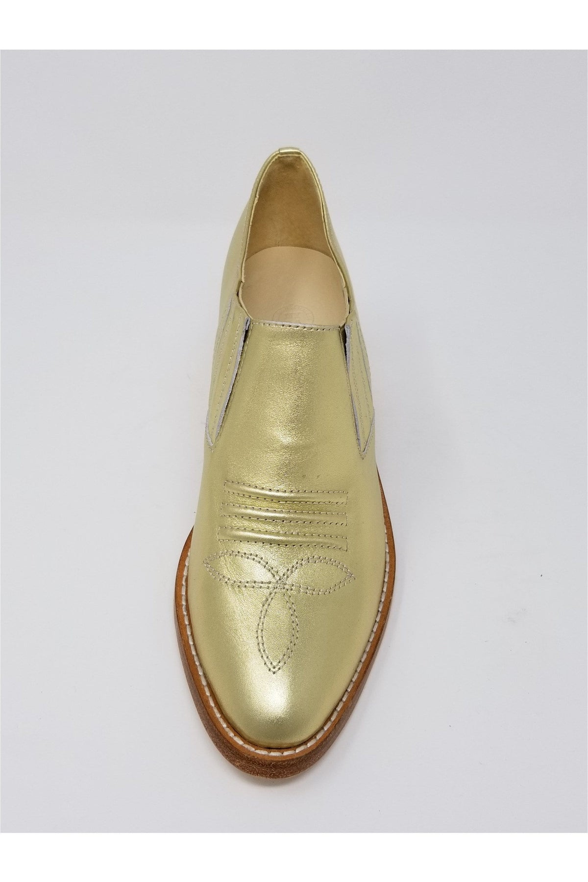 N.Y.L.A. SHOES BOOTIES N.Y.L.A. Shoes Santa Ana Women's Leather Loafer with Natural Lumber Heel in Black, White, Gold, Whiskey Lea, or Cognac Lea