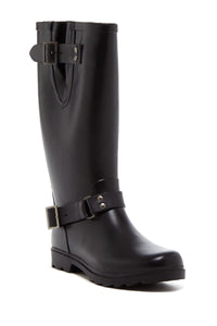 N.Y.L.A. SHOES BOOTS 6 / BLK N.Y.L.A. Shoes  MARIENE Women's 12" Rubber Calf Boots in Black or Navy