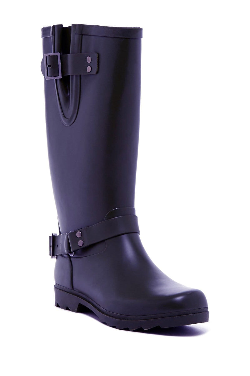 N.Y.L.A. SHOES BOOTS 6 / NAVY N.Y.L.A. Shoes  MARIENE Women's 12" Rubber Calf Boots in Black or Navy