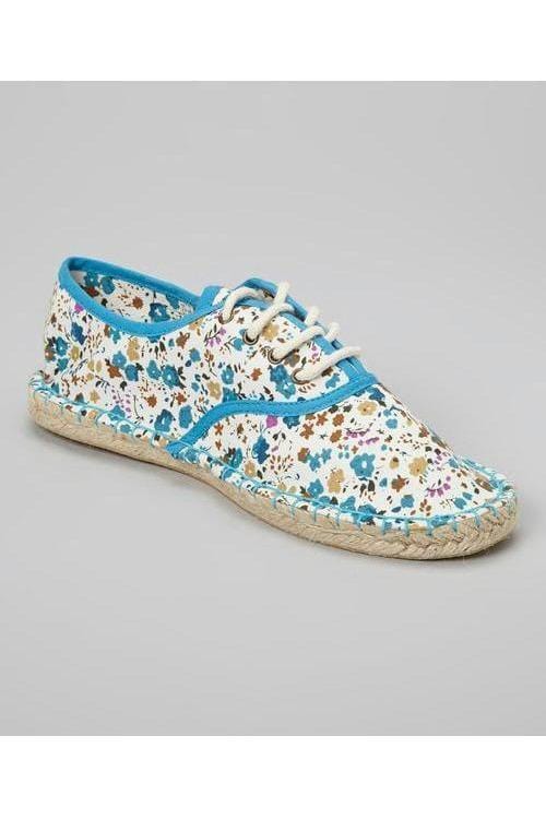 N.Y.L.A. SHOES FLATS 6 / BLUE FLORAL N.Y.L.A. Shoes Laina Women's Floral Sneakers in Blue or Red