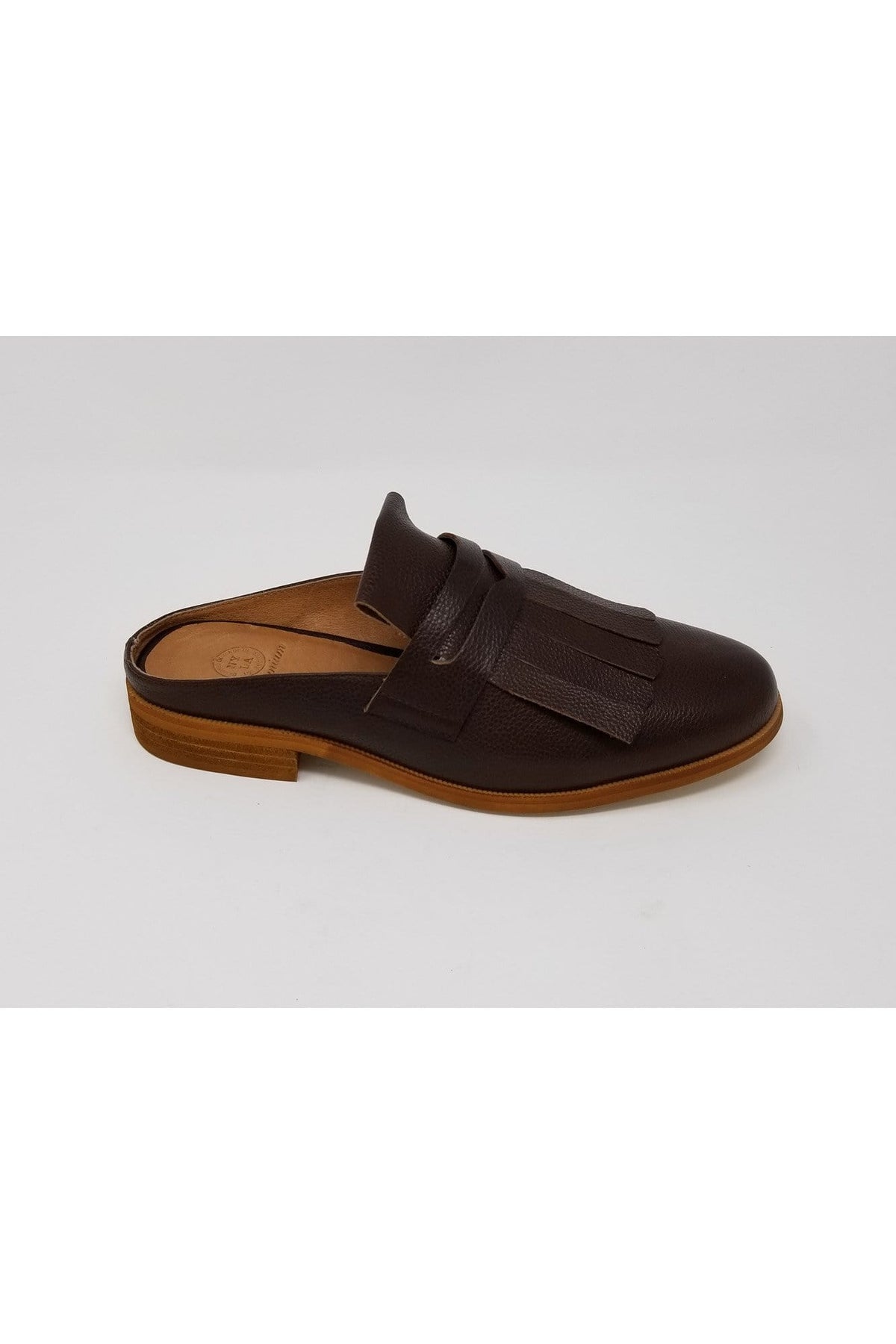 N.Y.L.A. SHOES FLATS 6 / Brown Lea N.Y.L.A. Shoes Palisades Women's Memory Foam Open Back Loafer in Black, Nude, or Brown